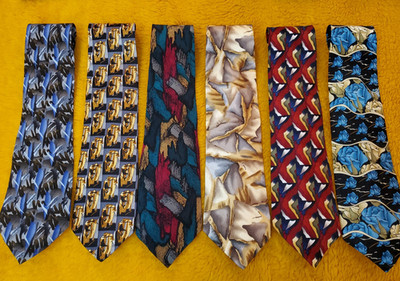 6 JERRY GARCIA GRATEFUL DEAD TIES #10 ~ 56'' ~VINTAGE pre-1996 / OLDEST PATTERNS