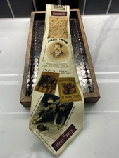 Vintage Mark Twain Literary Necktie Classic American Literature Themed 100% Silk