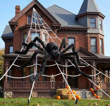 Giant Spider Web Halloween Decoration with 70 Inch Spider 236 Inch