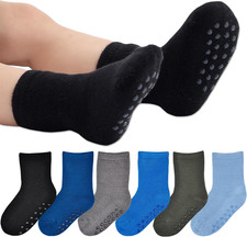 6 Pairs Toddler Thick Thermal Crew Socks Baby Winter Socks Boys and Girls Cute W