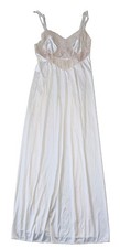 Vintage Vanity Fair Nightgown M White Antron III Nylon Lace Long USA 5451