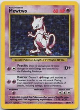 Mewtwo 10/102 Stampante Hickey Errore Set Base Holo Rara Errata Stampa Carta Pokemon MP
