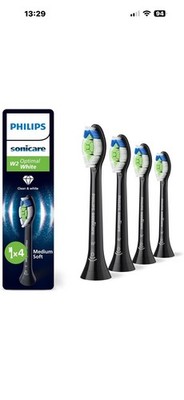 Philips Sonicare W2 Optimal White, Original Ersatz-Zahnbürstenkopf schwarz x 4