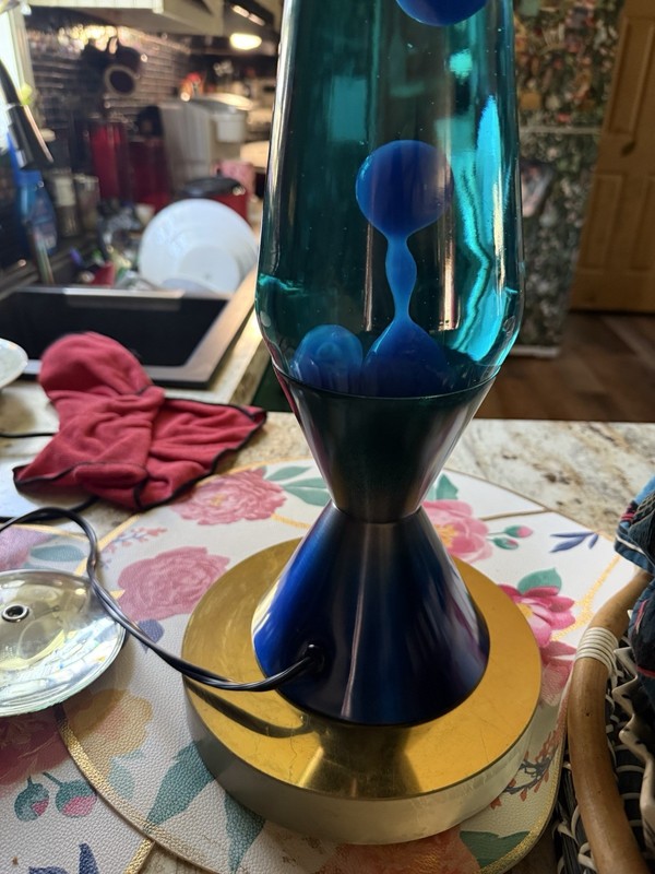 Custom Lava Lamp 16.3 Inch Teal Dark Blue