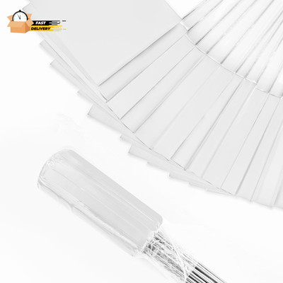 50Pack White Marking Flags, Writable | 15X4X5 Inch, Yard Flags for Lawn &
