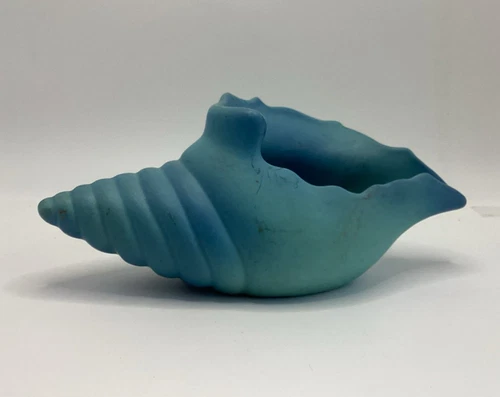 Vintage Van Briggle Colorado Springs Turquoise Sea Shell 13 Vase Ceramic Pottery