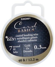 40' .3mm 7-Strand Bead Wire Gold