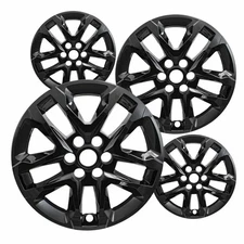 4 New Gloss Black 18" Impostor Wheel Skins for 18-22 Chevy Traverse Rim Covers