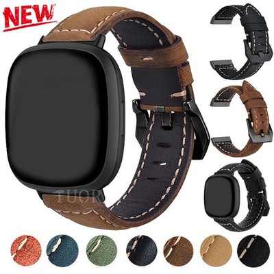 Echtes Leder Armband für Fitbit Versa 4 3 Sense 2 1 Uhrenarmband  Ersatz Strap