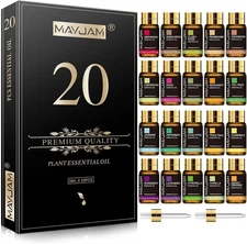MAYJAM 20Pcs Essential Oil Set Aromatherapy Gift Kit 100% Pure Oils for Diffuser