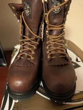 NEW Georgia Logger Steel Toe Waterproof 8" Low Heel Boots - Brown Size 13 M