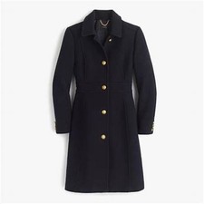 J.crew Women’s Black Wool Single Breasted Lady Coat Size 6 Petite
