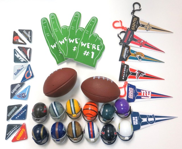 36 Piece Football Themed Party Favor Mix (NFL Tabletops & Mini Helmets
