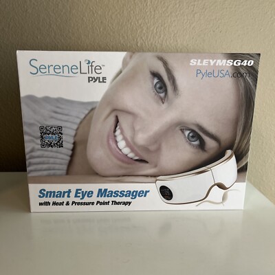 SereneLife SLEYMSG40PK Smart Eye Massager with Heat & Pressure Point Therapy