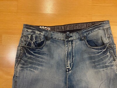 Ecko Unltd 38x32 Jeans blue raw and uncut | eBay