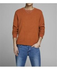 Jack  Jones Mens Medium Umber LS Crewneck Sweater