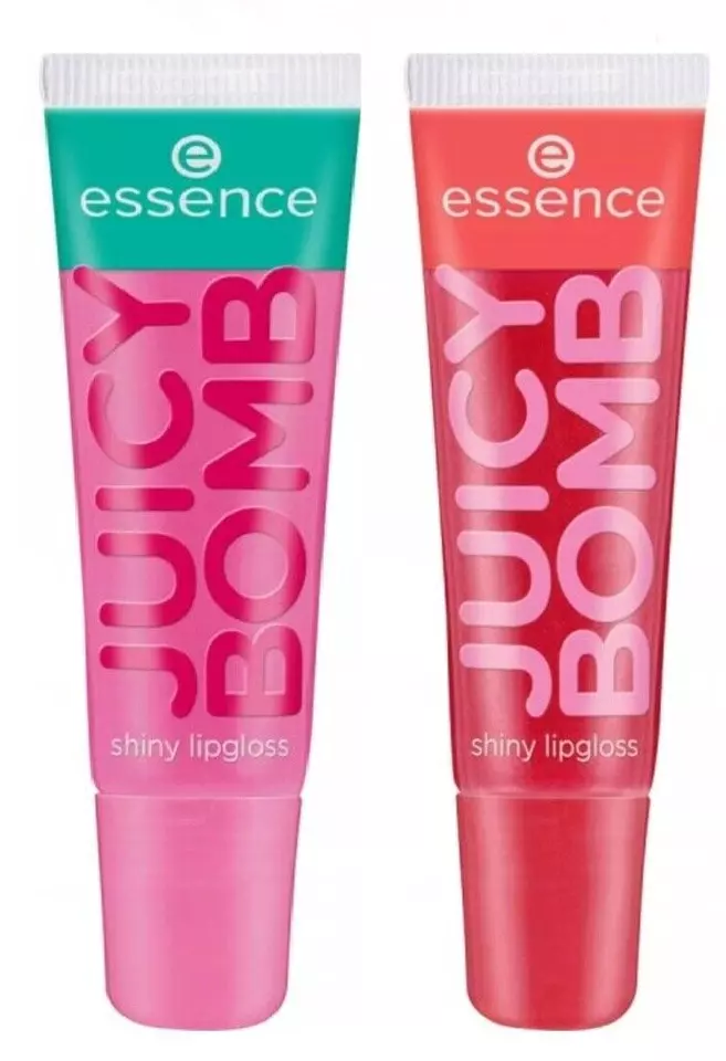 Essence Juicy Bomb Lip Gloss 102 Watermelon 104 Poppin Pomegranate Shiny Finish - Image 3 of 4