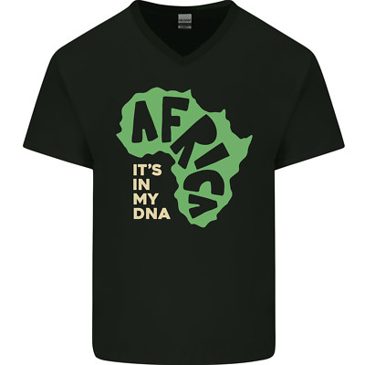 Mein DNA Juneteenth Schwarz Leben Matter African Herren V-Ausschnitt Baumwolle