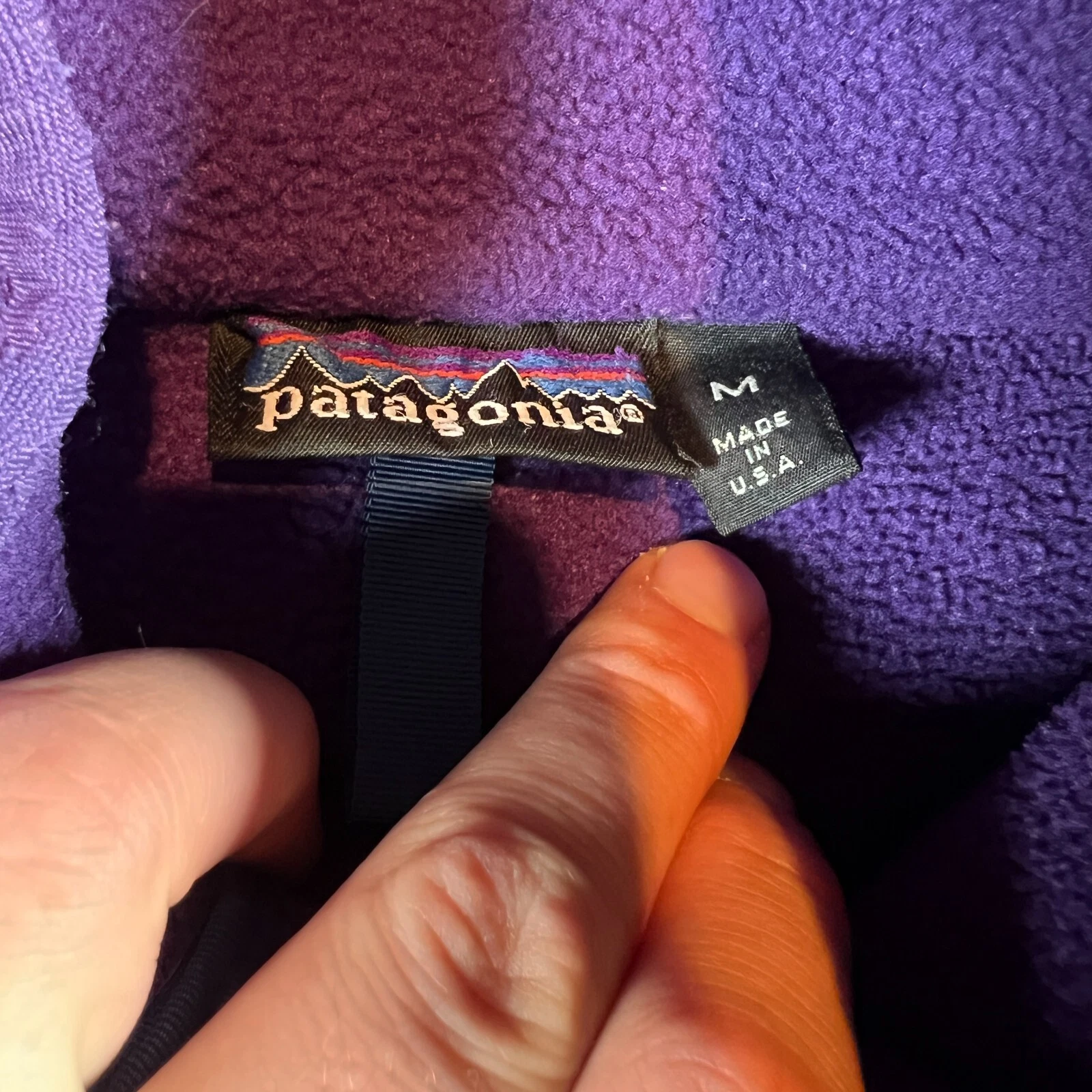 patagonia vintage fleece deep pile full zip 90s jacket