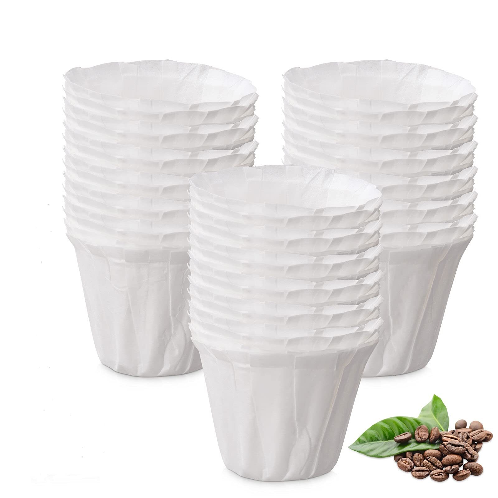 150Pcs Disposable Coffee Paper Filters Compatible w/ Keurig Brewers Single Serve