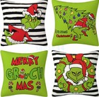 4X Xmas The Grinch Cushion Cover Pillow Case Sofa Throw Home Decor Xmas Decor