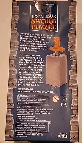 Excalibur Sword Puzzle Game By Professor Puzzle - Picture 3 of 5