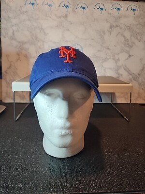 New York Mets Hat Cap Strapback Blue Orange Adjust Embroider MLB Baseball, OS