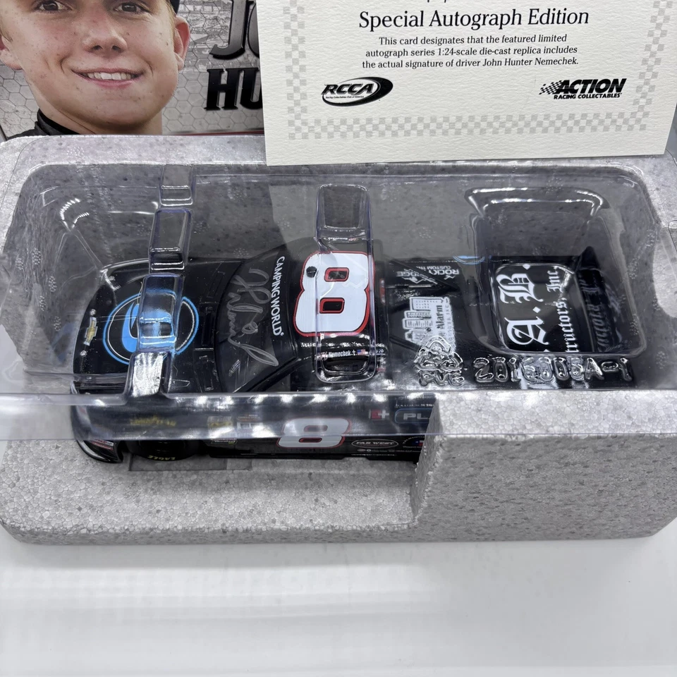 Camión diecast Nascar autografiado 2017 hecho 300 John Hunter Nemechek PLAN B Foto 3 de 4