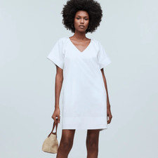 Madewell V Neck Mini Shirtdress Womens Small White