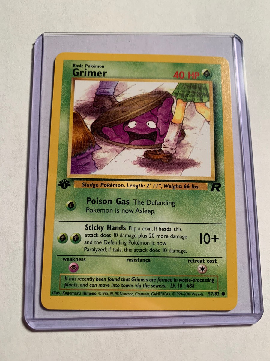 RARE 1ST EDITION Team Rocket Grimer # 57/82 Pokémon Card NM/M Gen