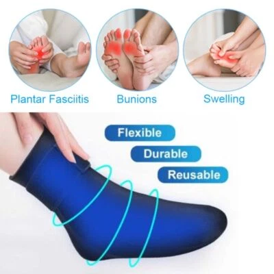 Reusable Gel Cold Therapy Sock Ankle Foot Gel Ice Pack Wrap Sports