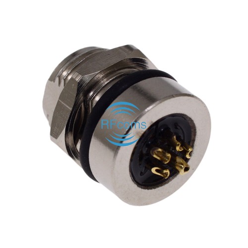 M8 Sensor Connector 6 Pin Female Socket Waterproof Rear Mount Soldering Adapters - Picture 3 of 11
