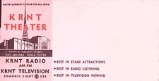 KRNT Radio Television KRNT Theater Envelope Des Moines Iowa