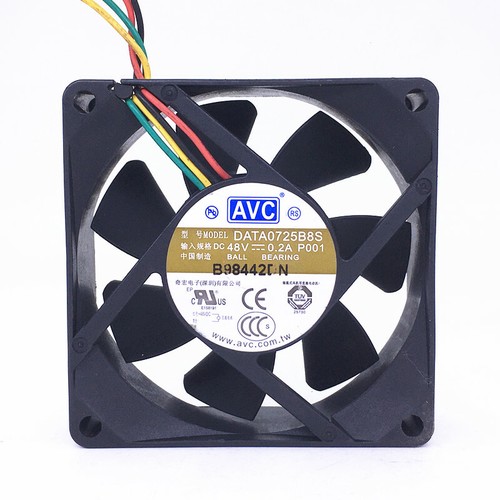 1X inverter chassis cooling fan DATA0725B8S 48V 0.2A 4-wire 7cm 70*70*25MM 7025 - Afbeelding 4 van 6