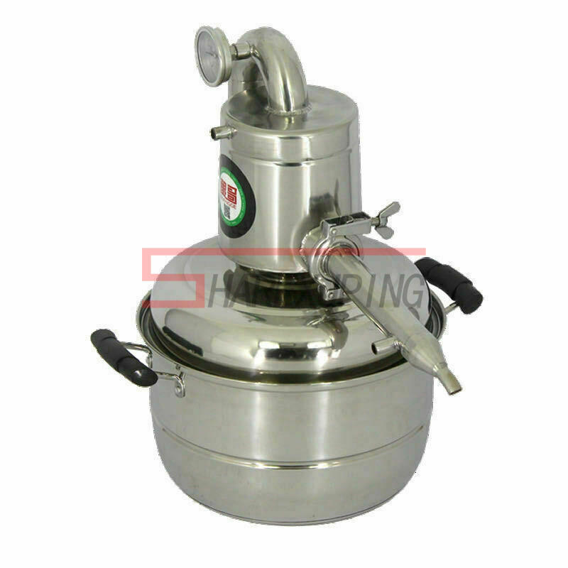 Moonshine Still Herb Essential Oil Brew Kit Alcohol Water Wine Distiller 10~20L