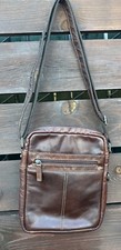 Vintage Jack Georges Voyager Brown Oiled Buffalo Leather Cross Body Shoulder Bag