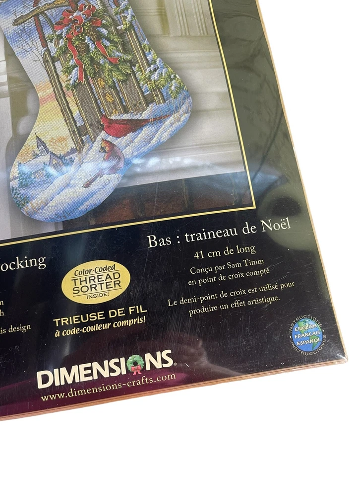 Dimensions Gold Collection Counted Cross Stitch Kit 16" Long-Christmas Sled Stoc - Image 3 of 4