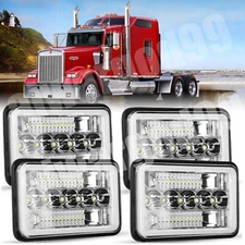 4X DOT Approved 4x6" 300W LED Headlights DRL for Peterbilt Kenworth Freightliner