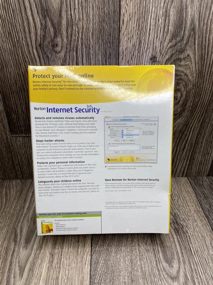 NEW SEALED 2003 SYMANTEC NORTON INTERNET SECURITY 3.0 SOFTWARE FOR MAC - Image 2 of 2