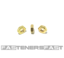 (100) 8-32 Brass Machine Screw Hex Nuts - Solid Brass (100 Pieces) Free Shipping