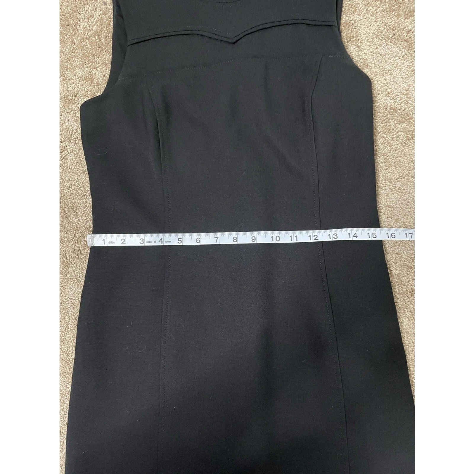 Abito tubino nero donna Tory Burch taglia 4 girocollo senza maniche minimalista basic