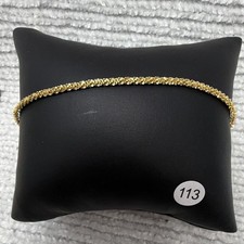 New Unisex Gold Over 925 Sterling Silver Twisted Rock Anklet/Bracelet 2MM 10 In