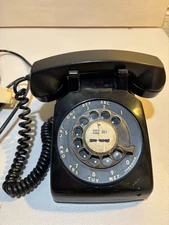 Vintage Western Bell System Model 500 9/65 Rotary Black Desk Telephone Works!