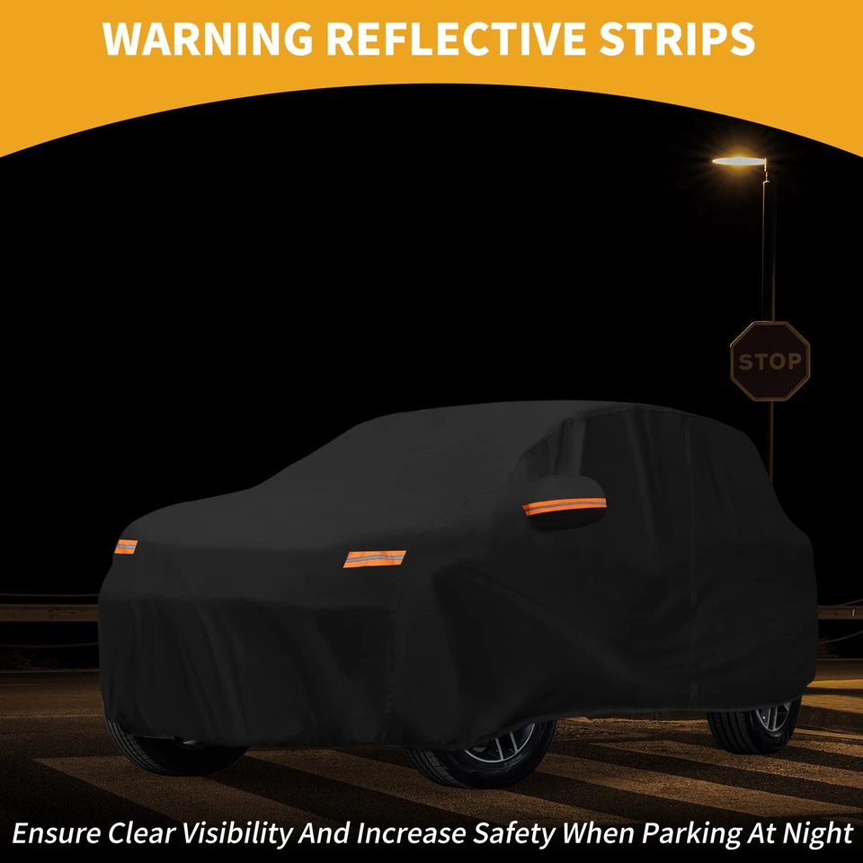 Car Cover All Weather for Subaru Ascent Black 190T-PU with Left Zipper - Image 3 of 4