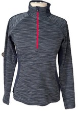 Columbia Women's M 1/2 Zip Pullover Sports Top Jacket L/S MockNeck Mottled Gray