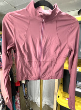 NWOT Halara Mauve Cropped Yoga Jacket Full Zip Activewear Mock Neck Women s M