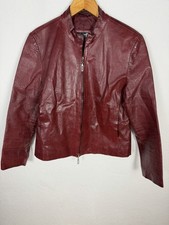 Rotes Echtes Leder Jacke 42 Bikerjacke Damenj...