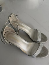 Women s silver strappy heals sandals size 10