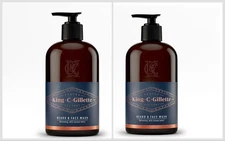 (2-Pack) King C Gillette Beard & Face Wash - 350 ml Coconut Water