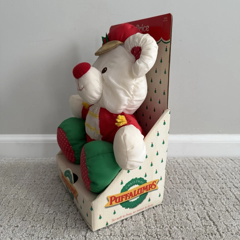 Vintage 1992 Fisher-Price Puffalumps Plush Christmas Bear Soldier #8082 RARE NEW - Image 2 of 4